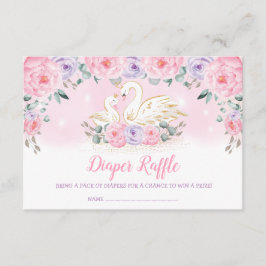 Tarjeta De Recepción Dulce princesa de cisne rosa morado Diaper Raffle