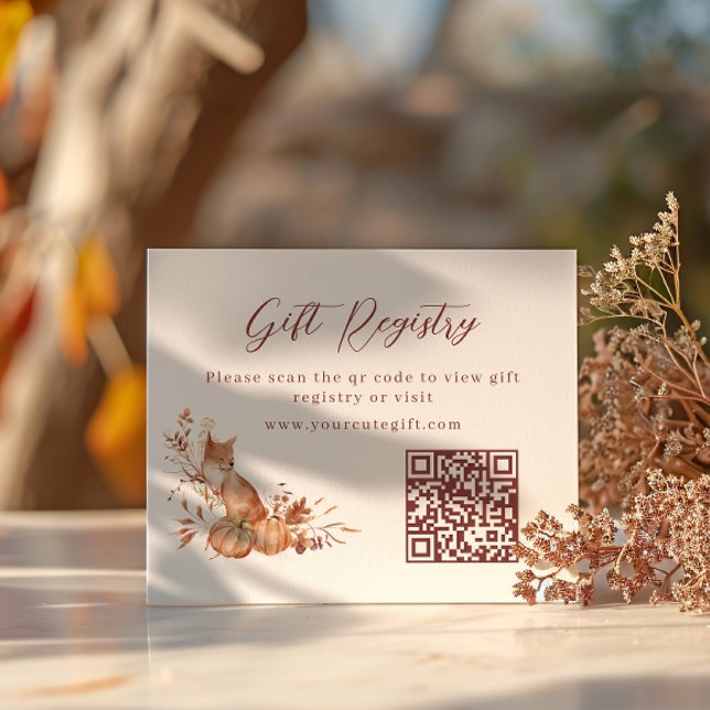 Tarjeta De Recepción Dulce Registro de Regalos de la Calabaza Fox de Te (Subido por el creador)