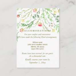 Tarjeta De Recepción Dulce romántico | Alojamiento Boda Floral
