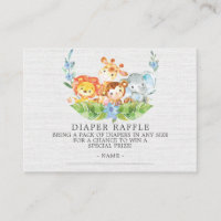Dulce Safari Baby Shower Diaper Raffle Ticket