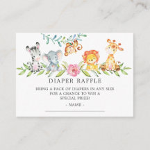 Dulce Safari Baby Shower Diaper Raffle Ticket