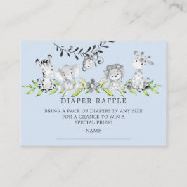 Tarjeta De Recepción Dulce Safari Baby Shower Diaper Raffle Ticket