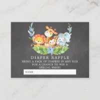Dulce Safari Baby Shower Diaper Raffle Ticket