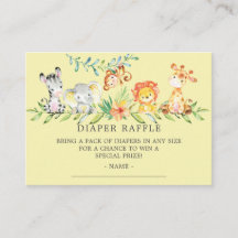 Dulce Safari Baby Shower Diaper Raffle Ticket