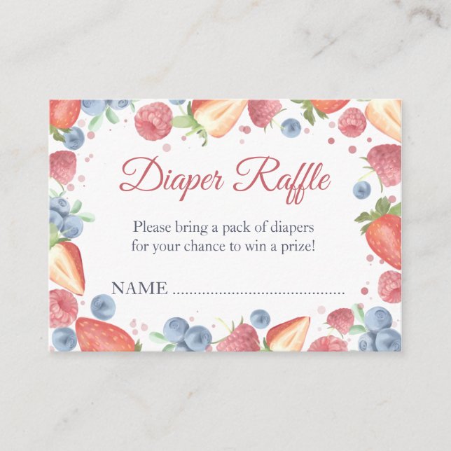 Tarjeta De Recepción Dulce veraniego Diaper Raffle (Anverso)