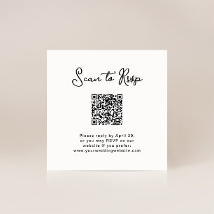 Tarjeta De Recepción Dulce y caprichoso   RSVP con código QR