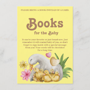 Tarjeta De Recepción Dulce y dulce libro de pato amarillo para Baby Sho