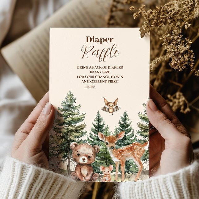 Tarjeta De Recepción Dulces animales de Woodland Diapper Raffle (Subido por el creador)