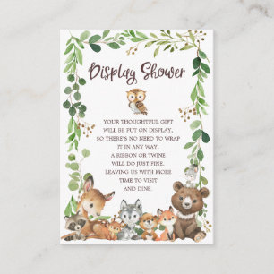 Tarjeta De Recepción Dulces animales de Woodland Ducha de visualización