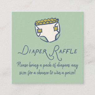 Tarjeta De Recepción Dulces garabatos Baby Shower Pañal Rifa de pañales