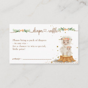 Tarjeta De Recepción Dulces Ovejas Baby Shower Nueva Mamá Rifa de Pañal