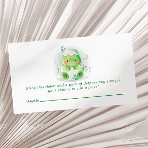 Tarjeta De Recepción Dulces para Baby Shower con Tema de Huevo de Dinos