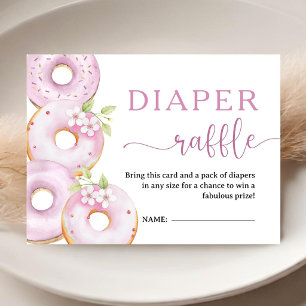 Tarjeta De Recepción Dulces para el Baby Shower de Niña Rifa de Pañal R
