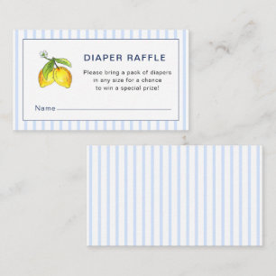 Tarjeta De Recepción Dulces rayas azules de limón Pañal Rifa Baby showe