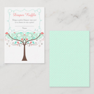 Tarjeta De Recepción Dulces y Corales Floral Baby Shower Rifa de Pañale