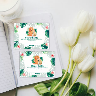 Tarjeta De Recepción Dulces y modernos dinosaurios para baby shower