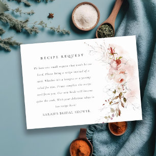 Tarjeta De Recepción Dusky Fall Marsala Boda Floral Solicitud de receta