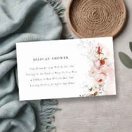 Tarjeta De Recepción Dusky Fall Marsala Floral Display Baby Shower