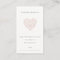 Dusky Rubor Flora Heart Diaper Raffle Baby Shower