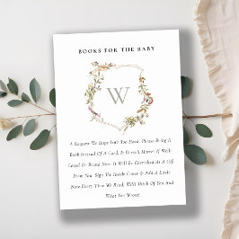 Tarjeta De Recepción Dusky Rubor Wildflower Escudos Libros Para Baby Sh