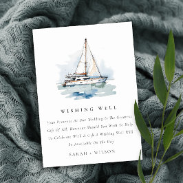 Tarjeta De Recepción Dusky Sailboat Yacht Seascape Boda Desear Bien