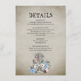 Tarjeta De Recepción Duste Alicia Azul en detalles de Boda de Maravilla