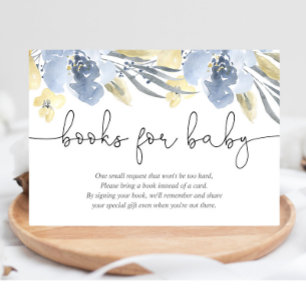 Tarjeta De Recepción Duste azul amarillo floral bebé solicitud de un li