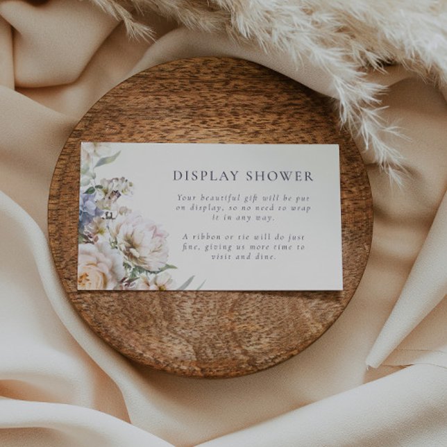 Tarjeta De Recepción Duste Blue Cream Floral Bridal Shower (Subido por el creador)