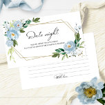 Tarjeta De Recepción Duste Blue Floral Bridal Shower Date Cards<br><div class="desc">Duste Blue Floral Bridal Shower Date Cards</div>