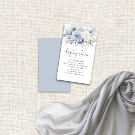 Tarjeta De Recepción Duste Blue Florals Script Display Bridal Shower