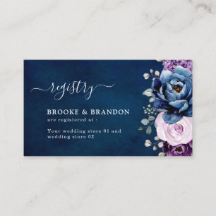 Tarjeta De Recepción Duste Blue Purple Lilac Blooms Registro Boda En