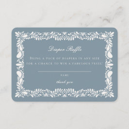 Tarjeta De Recepción Duste Blue Talavera Tile Diaper Raffle Insertar