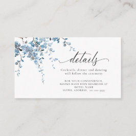 Tarjeta De Recepción Duste Primavera Azul Wisteria Boda Floral Detalles