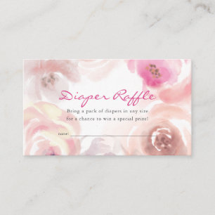 Tarjeta De Recepción Duste rosa rosa rosa color de agua Diaper Raffle T