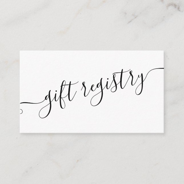 Tarjeta De Recepción Dusty Black Calligraphy Casual Handwrift (Anverso)