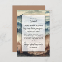 Tarjeta De Recepción Dusty Blue and Mocha Brown Mountains