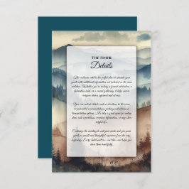 Tarjeta De Recepción Dusty Blue and Mocha Brown Mountains