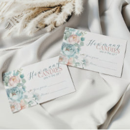 Tarjeta De Recepción Dusty Blue Baby Shower adivina cuántos dulces