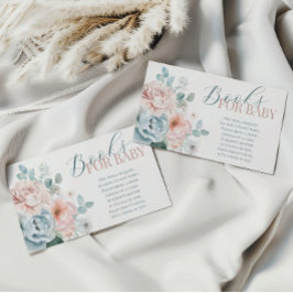 Tarjeta De Recepción Dusty Blue Baby Shower Books para el bebé