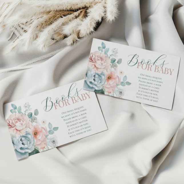 Tarjeta De Recepción Dusty Blue Baby Shower Books para el bebé (Subido por el creador)