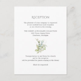 Tarjeta De Recepción Dusty Blue Boda | Elegante primavera floral