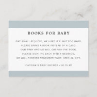 Dusty Blue Book Request Boy Baby Shower