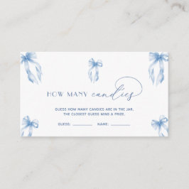 Tarjeta De Recepción Dusty Blue Bow adivina cuántos canes juegan