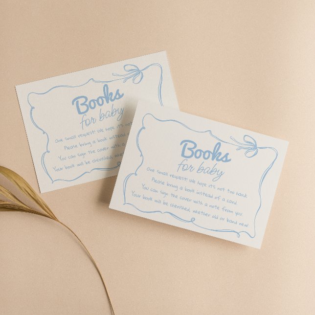 Tarjeta De Recepción Dusty Blue Bow - Petición de libro de Baby Boy (Subido por el creador)