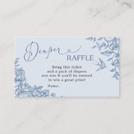 Tarjeta De Recepción Dusty Blue Chinoiserie Baby Shower Diaper Raffle