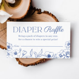 Tarjeta De Recepción Dusty Blue Chinoiserie Diaper Raffle Ticket