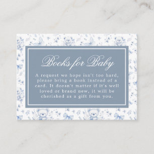 Tarjeta De Recepción Dusty Blue Chinoiserie Teddy Bears Baby Shower