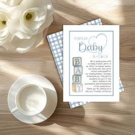 Tarjeta De Recepción Dusty Blue Display Shower Card | Unwrapped Gifts