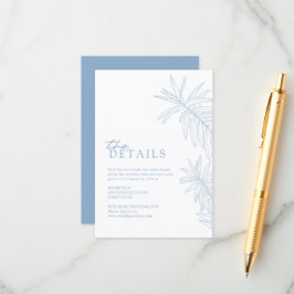 Tarjeta De Recepción Dusty Blue Elegant Botanaves Detalles