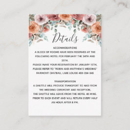 Tarjeta De Recepción Dusty Blue Ethereal, Detalles de la Floral de la p